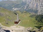 The cable car down from Birg to Murren