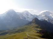 A small peak opposite the Mannlichen one, with the big mountains behind it