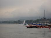 The harbour with the fountain in the distance