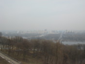 View over the river on a cloudy day