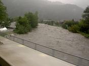 The river bursting its banks