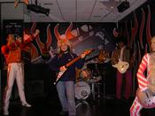 On stage with wax figures...